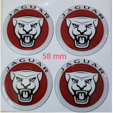 Jaguar Kırmızı Plasto (damla) Yapıştırma Jant Göbeği 4'lü 58 mm