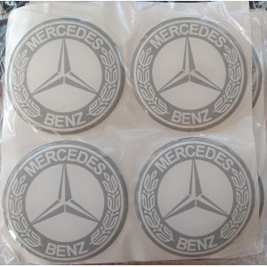 Mercedes Gri Plasto (damla) Yapıştırma Jant Göbeği 4'lü 50 mm