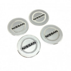 Nissan Alüminyum Yapıştırma Jant Göbeği Gri Siyah 4'lü 60mm