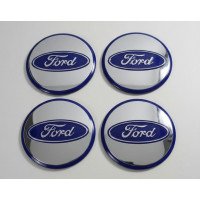 Ford Alüminyum Yapıştırma Jant Göbeği Mavi 4'lü 82 mm