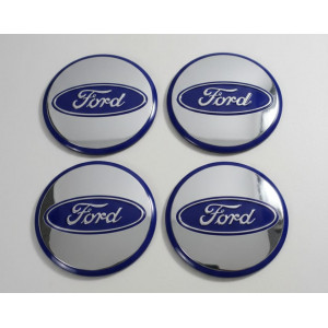 Ford Alüminyum Yapıştırma Jant Göbeği Mavi 4'lü 82 mm
