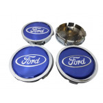 Ford Kabartma Geçme Jant Göbeği Lacivert Krom 4'lü 60mm/55mm