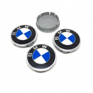 Bmw Metal Geçme Jant Göbeği Mavi Beyaz 4'lü 55mm