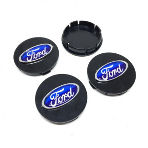 Ford Kromlu Damla Geçme Jant Göbeği Siyah 4'lü 55mm