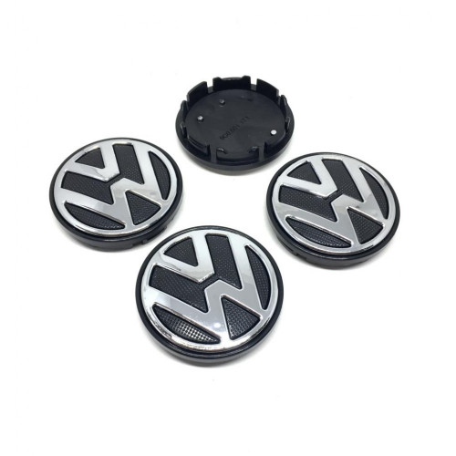 Volkswagen Siyah Tırtıklı Krom Jant Göbeği 4'lü 52/56mm