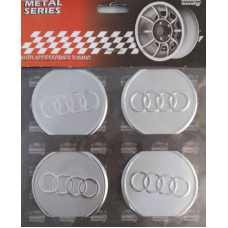 AUDİ GRİ Alüminyum Yapıştırma Jant Göbeği 4'lü 60mm