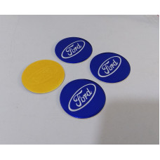 FORD Lacivert Alüminyum Yapıştırma Jant Göbeği 4'lü 52 mm