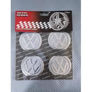 VW Gri Alüminyum Yapıştırma Jant Göbeği 4'lü 60mm